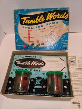 Vintage 1963 Tumble Words The Crossword Board Game Kohner Rare Complete